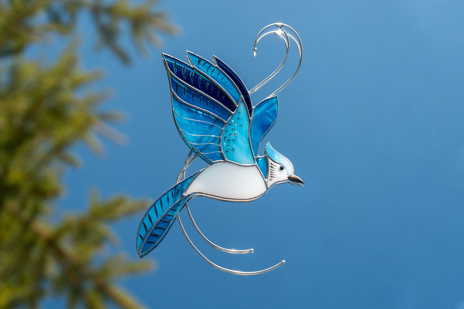 Blue Jay Stained Glass Window Hangings Grandparent Gifts Custom Stained ...