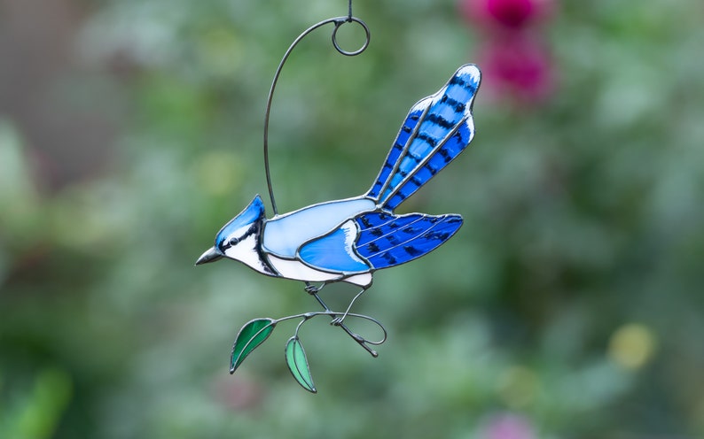 Blue Jay Bird Art Suncatcher