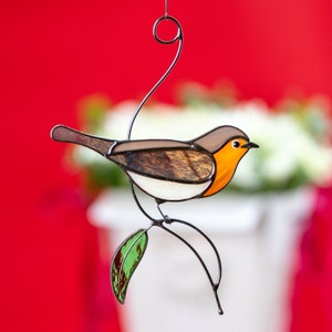 Stained glass bird suncatcher