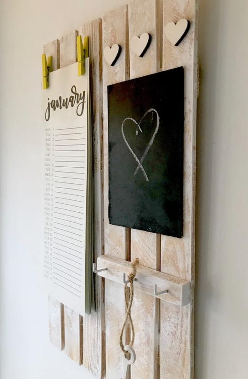 Wall organizer Organizer calendar Shelf wall decor Board frame Etsy