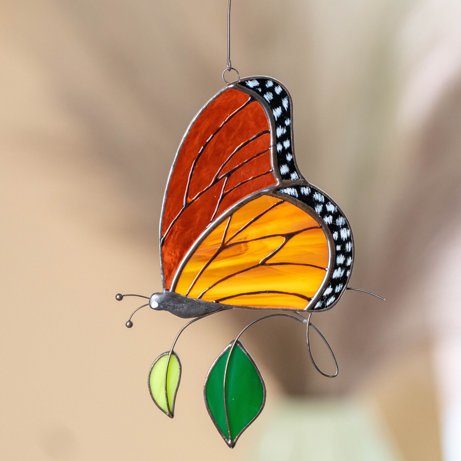 Monarch Butterfly Stained Glass Window Hangings Mothers Day Etsy