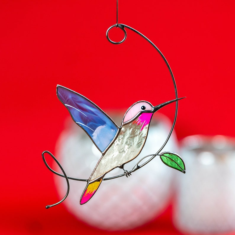 Stained Glass Hummingbird Suncatcher Mothers Day Gifts Etsy