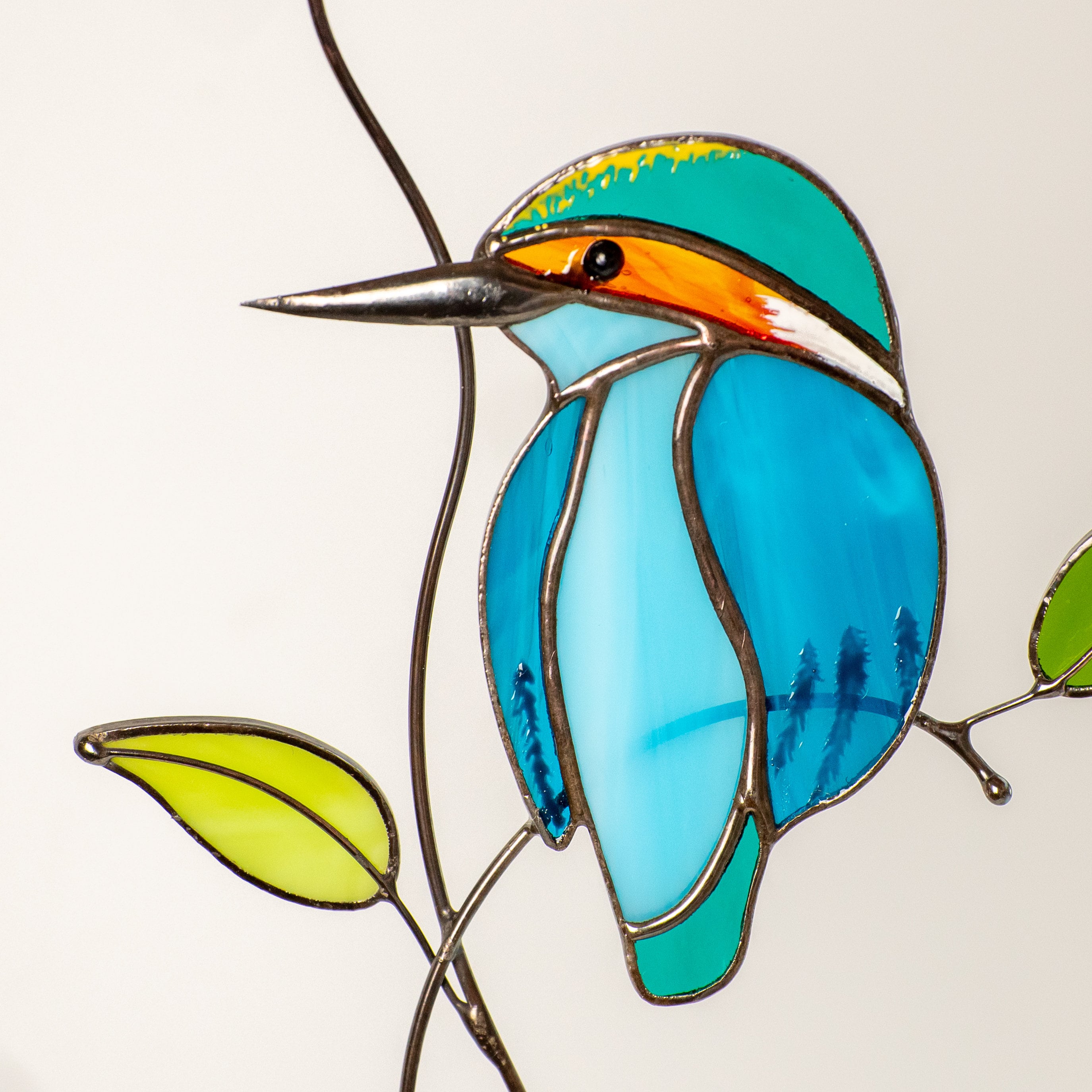 Kingfisher Stained Glass Suncatcher Christmas Gifts Custom Etsy