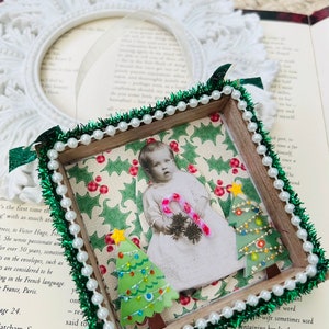 Vintage Style Shadowbox Christmas Ornament