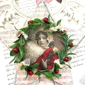 Viktorianische französische Postkarte Weihnachtsverzierung