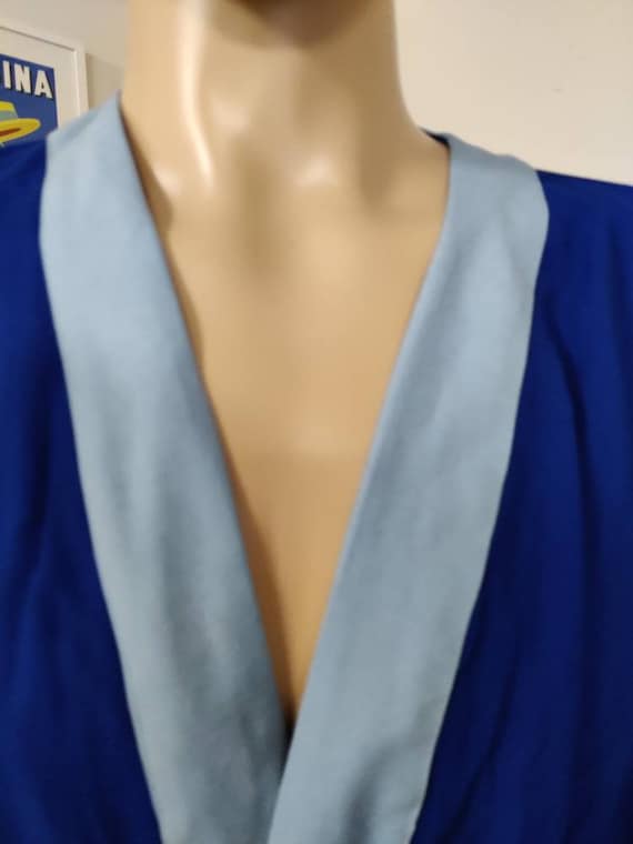 197s two tone blue shave coat swim suit cover poo… - image 2