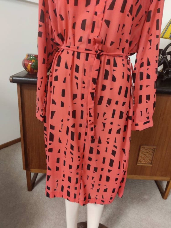 Ruby Robes of Sydney coral and black shirtwaister dre… Gem