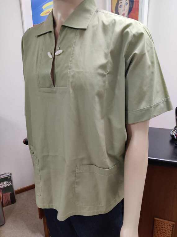 Sage Green Casual Shirt Sleeve Shirt Hip Pockets Rare Find Different Style  Mens 70s Made in Hong Kong Size 44 Chest 132cm - Etsy