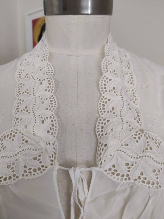 Bridal trousseau demure white long sleeve embroid… - image 3