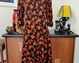 Vintage New Old Stock Sammi Label Pink Aqua Rayon Dress With