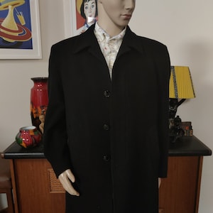 Toodii Men's British Style Solid Color Long Coat Warm Woolen