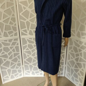 Givoni Blue Striped Dressing Gown Robe Wrap Style Pockets Chest 116cm ...