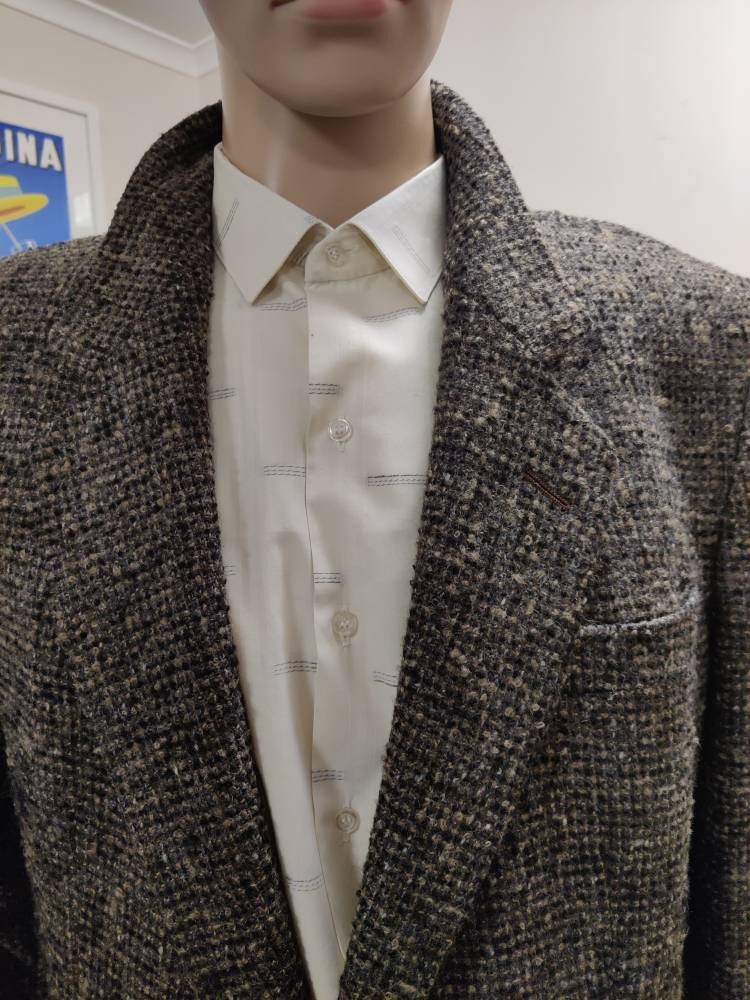 Grey Boucle Tweedy 1980s Sports Coat Barclays of Sydney Wool