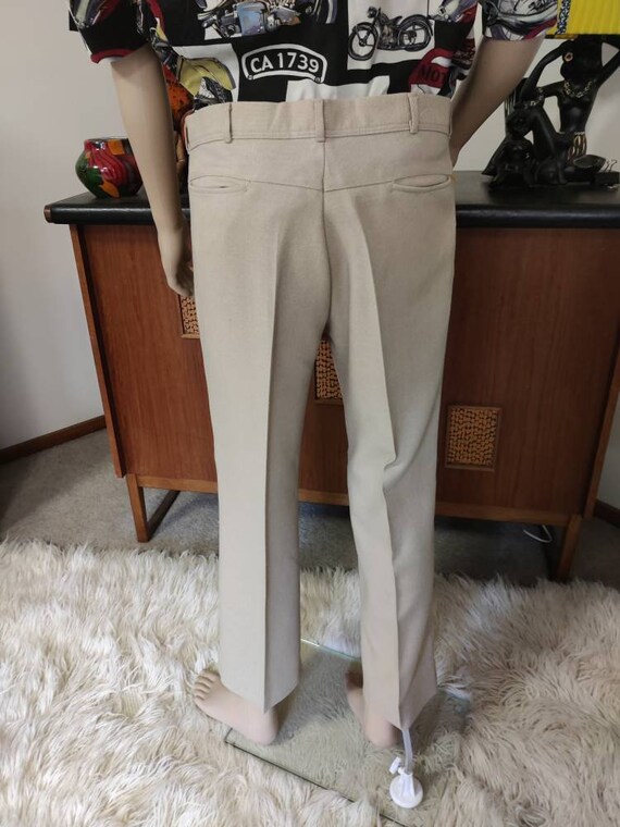 Mens dark cream beige slim legs jeans styling Far… - image 7