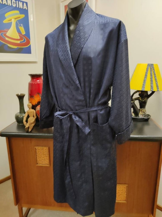 Navy Smartex Label Robe Gown Australian Made Shawl Collar Tie - Etsy