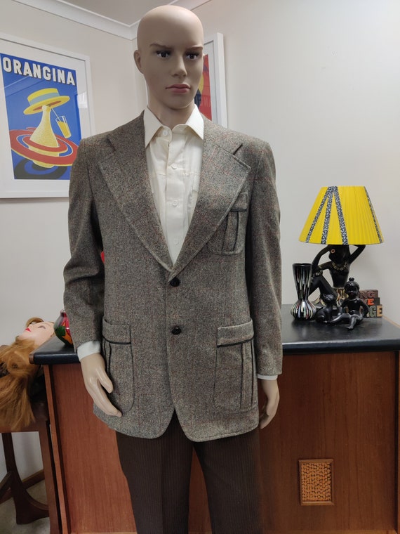 Veste De Tweed Marron Style Hacking - Fabriquée Au Royaume-Uni - Occasion (sans Marque)