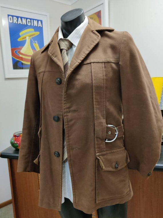 1960s Spicer label mens brown jacket rare find small … Gem