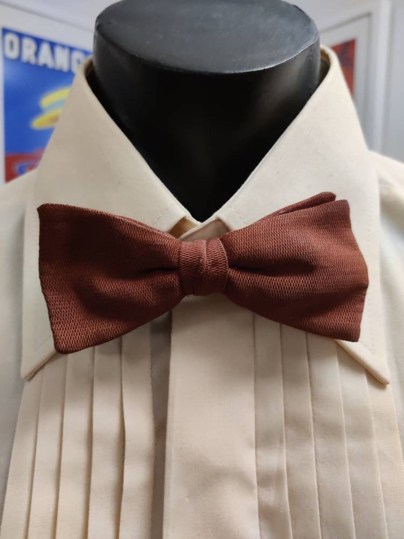 Tan easy fix clip bow tie 60s formal wedding after five