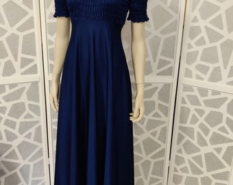 Bindi 1960s youth label mod smocked bodice dress satin collar small size