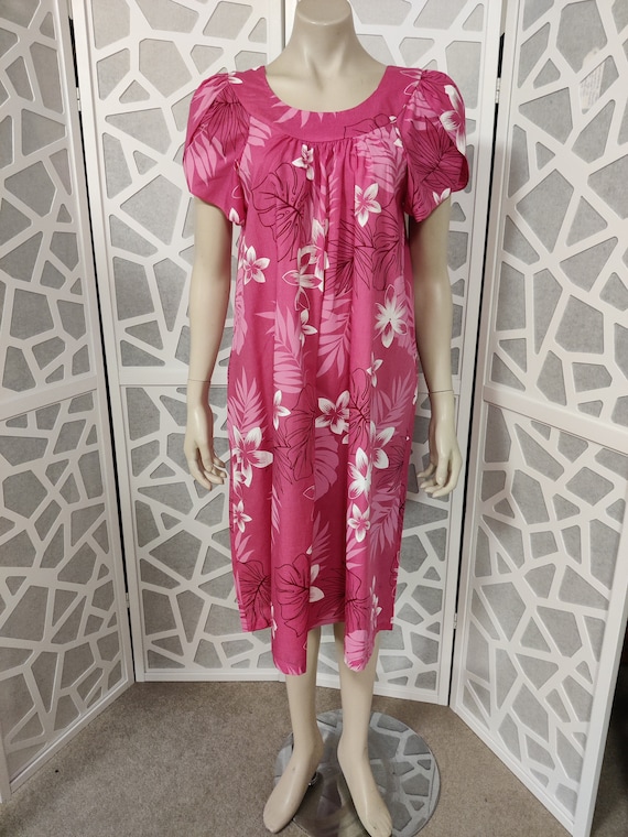 pink moo moo dress Modelyn Women Contrast Lace & Ditsy Floral Pink Maxi Nightgown Dress, Moo Moo
