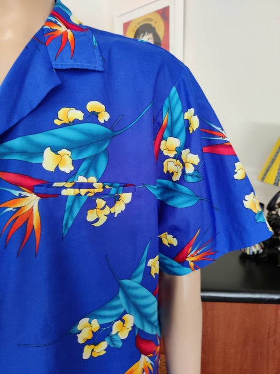Bright polyester mens Hawaiian short sleeve shirt… - image 2