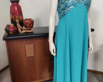 Vintage New Old Stock Sammi Label Pink Aqua Rayon Dress With