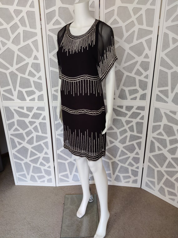sachin and babi light blue dress Lisa Ho Flapper 20s Style Above Knees Black Stud Dress Small Bust 33inch  84cm