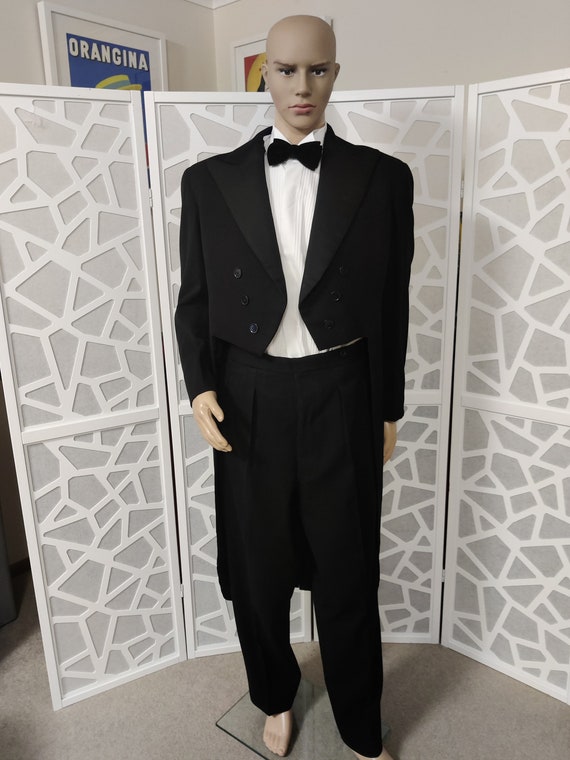 1943 tuxedo tails wool dinner suit large size chest w… Gem
