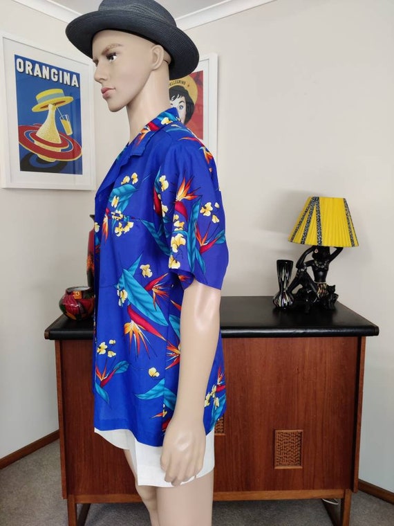 Bright polyester mens Hawaiian short sleeve shirt… - image 6