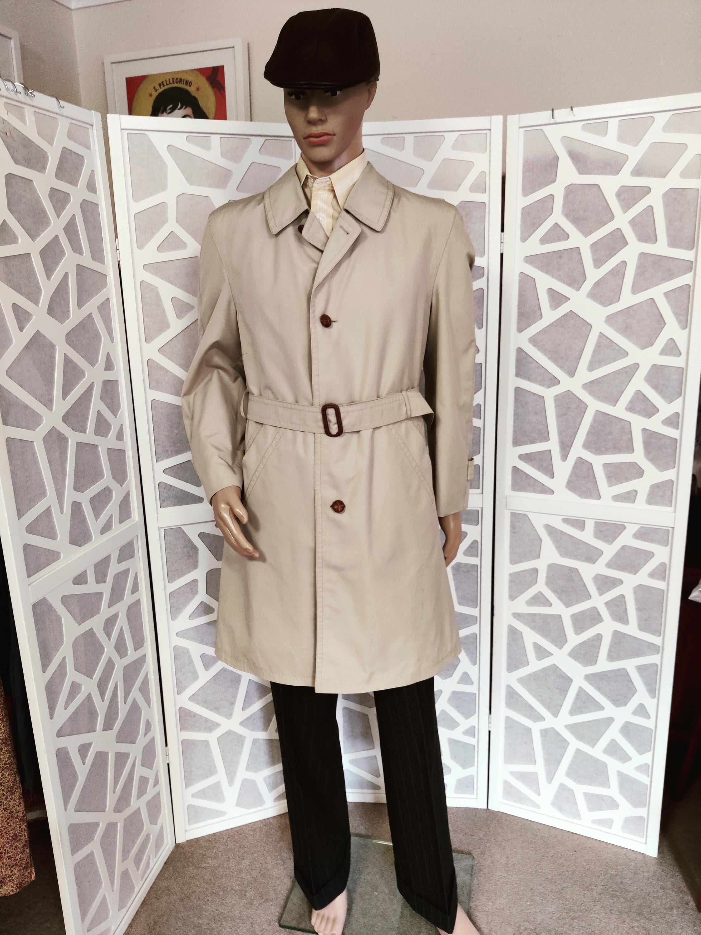 West German Quality Beige Trench Coat Werther Label Polyester