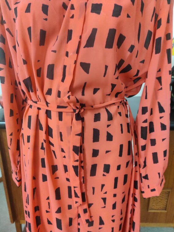 Ruby Robes of Sydney coral and black shirtwaister dre… Gem