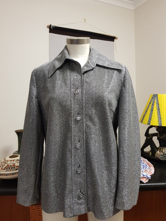 1970s or late 1960s David Jones silver ladies shirt … Gem