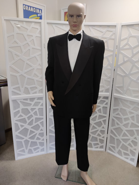 Steffano Formal Tuxedo Dinner Suit Double Breasted Satin Lapels 