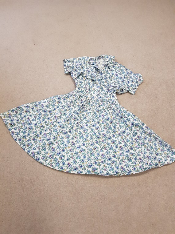 blue and white ditsy floral dress Zelie Shirt Dress in Delft Blue & White Ditsy Floral main image 1