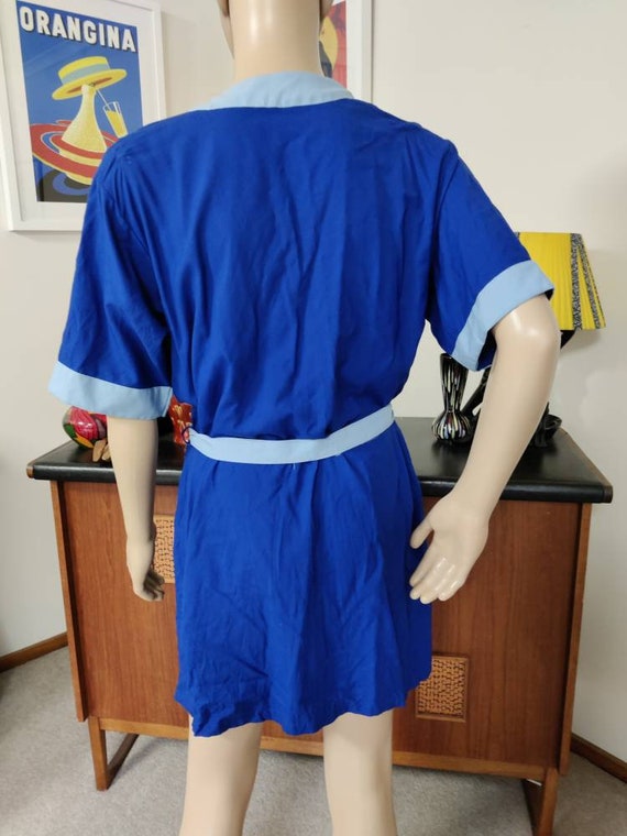 197s two tone blue shave coat swim suit cover poo… - image 8