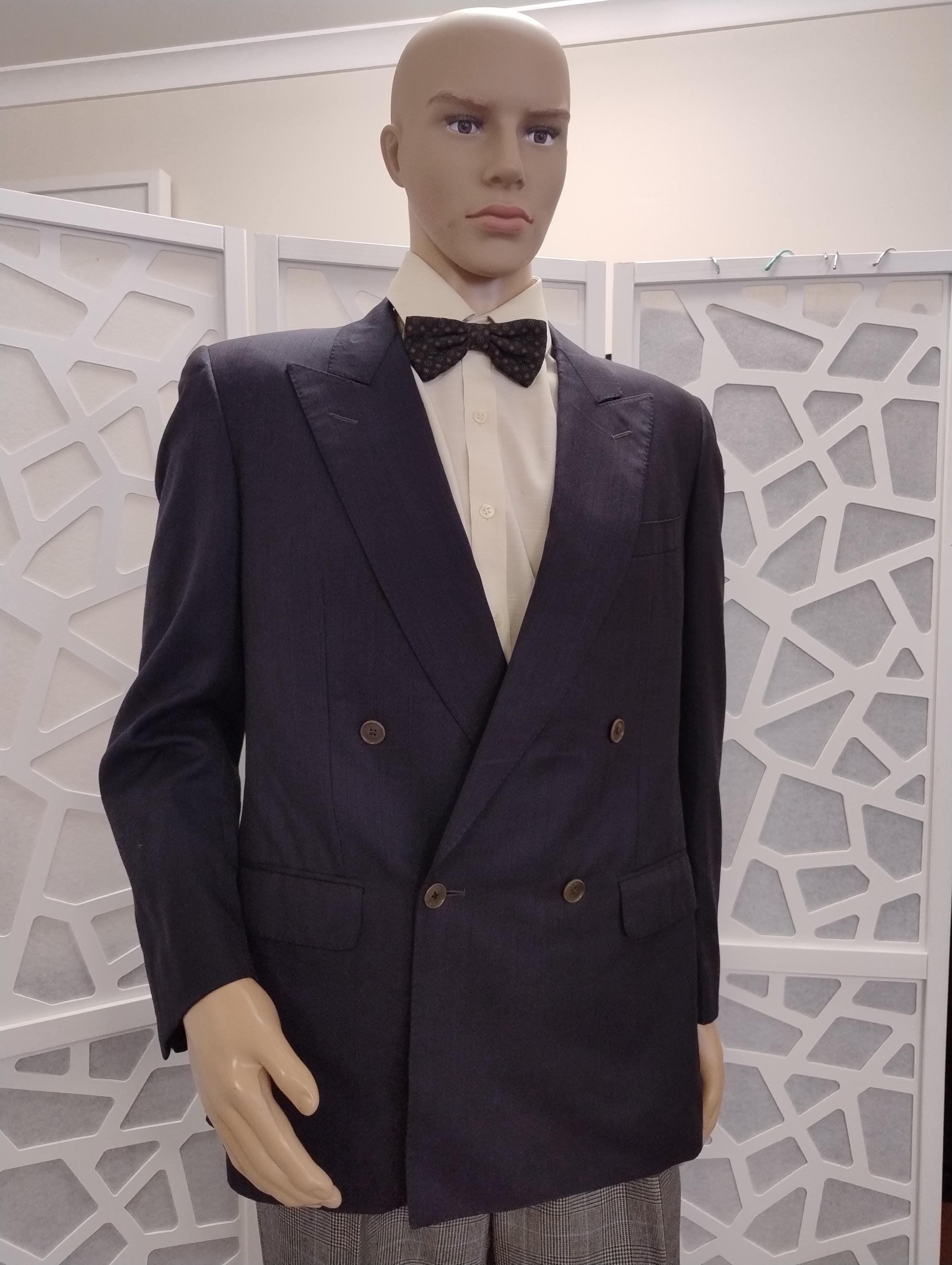 OLD ENGLAND Ermenegildo Zegna コーデュロイスーツ Ermenegildo Zegna 1980s Tailored Charcoal Double Breasted Jacket