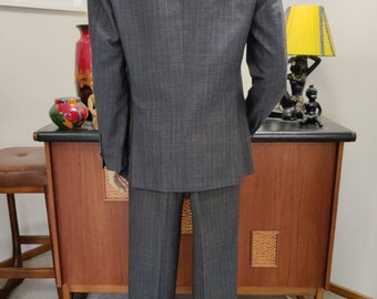 Christian Dior Monsieur Grey Blue Check Classic Suit Medium