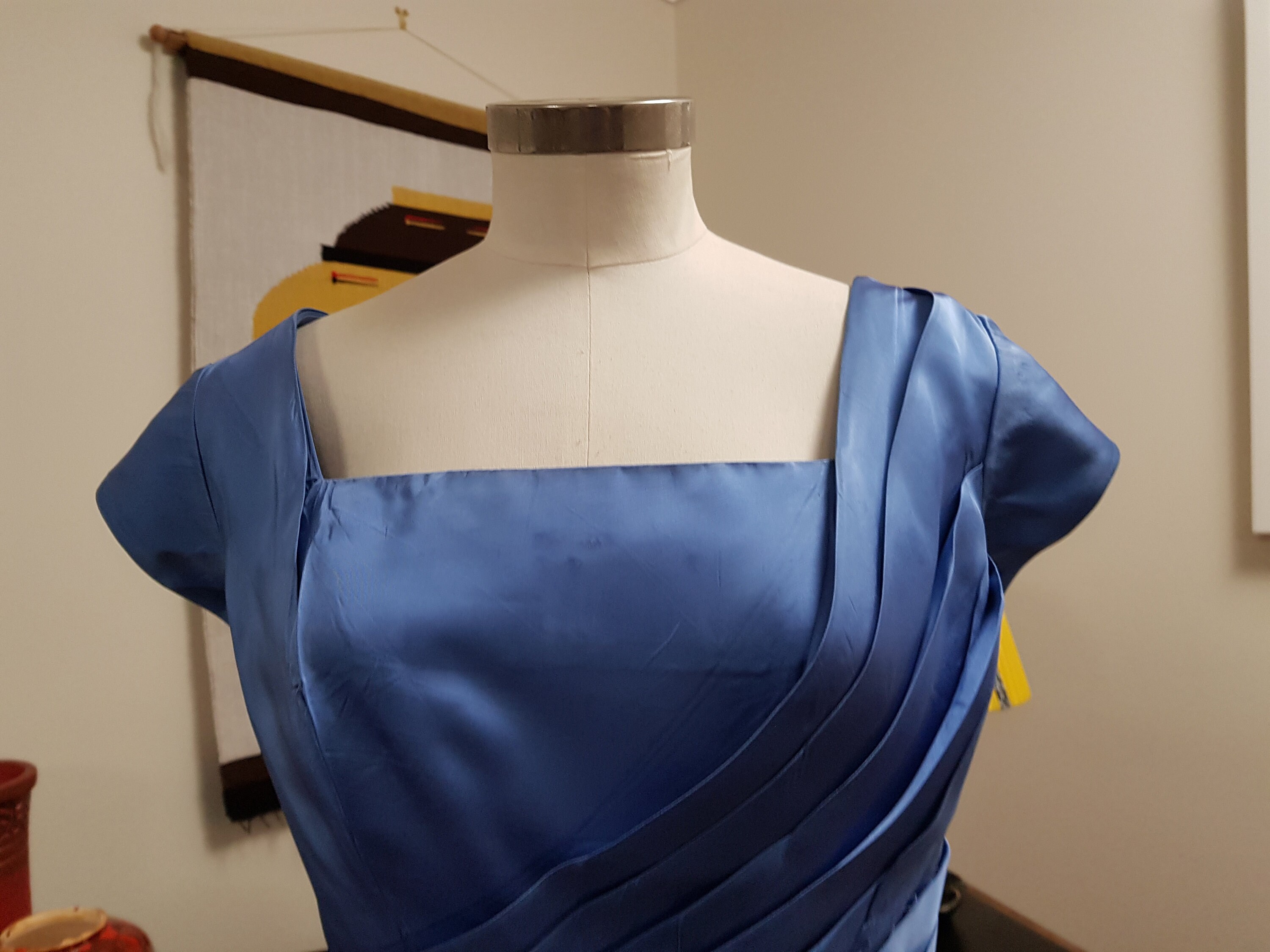 1950s Sapphire Blue Cocktail Dress Pleated Cross Bodice Wiggle - Etsy