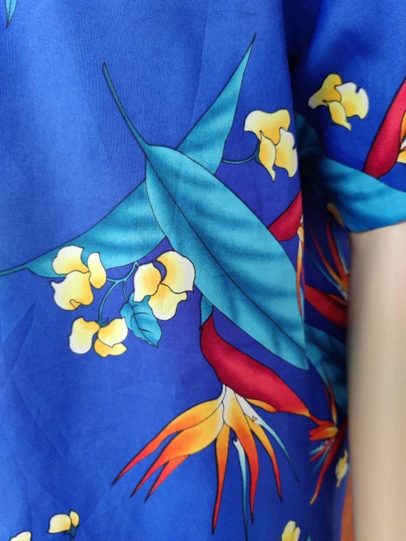 Bright polyester mens Hawaiian short sleeve shirt… - image 4