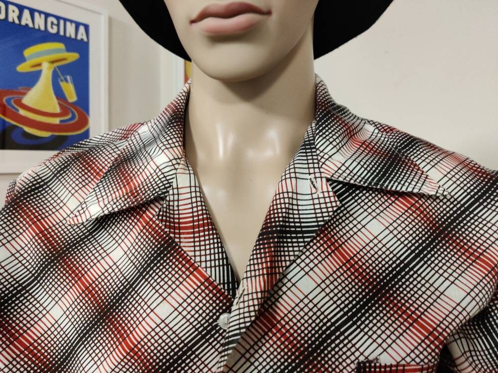 トップス 50s-60s Open Collar Check Shirt 50s-60s Open Collar Check Shirt