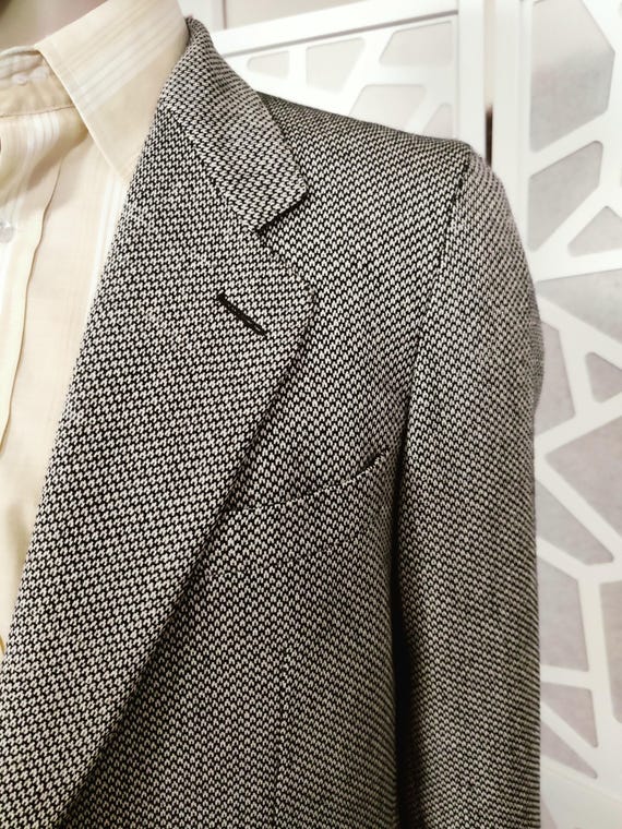 Ermenegildo Zegna of Spain Black and Cream Weave Sports Coat