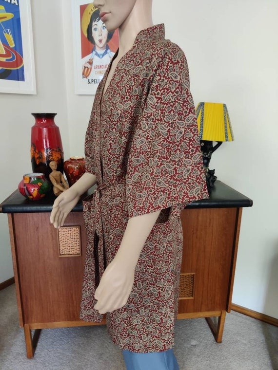 80s wrap shave coat robe summer polyester cool ab… - image 6