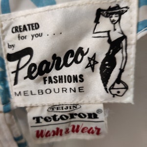 Sweet aqua and white Pearco label shelf bust chiffon dress small size bust 80cm 32inch waist 60cm 24inch image 10