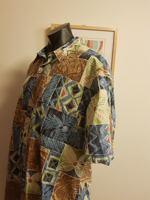 Bishop street label Hawaiian mens shirt in crisp … - image 6