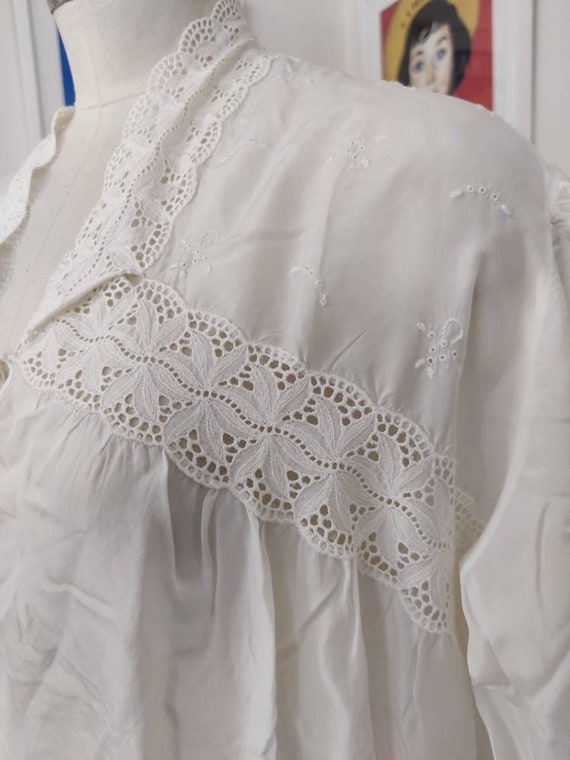 Bridal trousseau demure white long sleeve embroid… - image 2