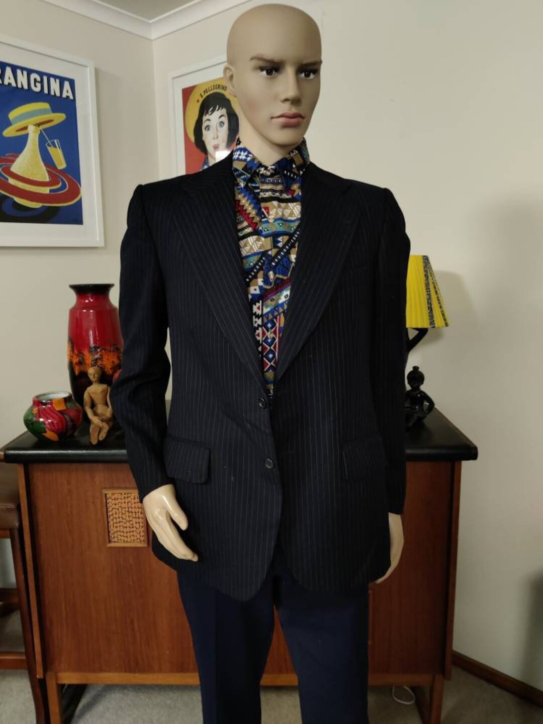 Navy Pinstripe Boxy Jacket