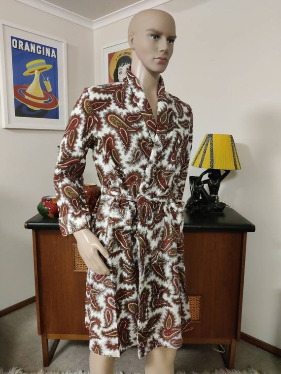 Late 60s Viyella Henry Bucks Label Robe Dressing Gown Paisley Etsy