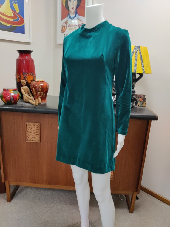 Emerald Green Velvet Mini Dress Tunic Long Sleeves - Etsy Israel