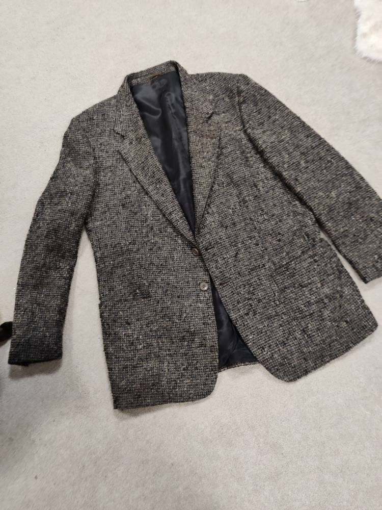 Grey Boucle Tweedy 1980s Sports Coat Barclays of Sydney Wool