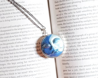The Phases of the Moon Goddess pendant necklace, polymer clay jewelry, witchy jewelry, gift for her